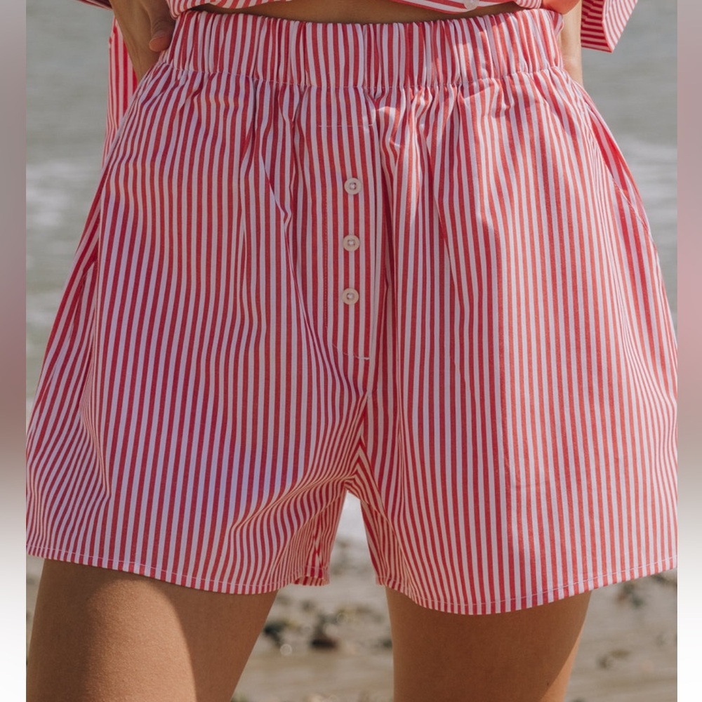 Daily Drills Poplin Resort Shorts - XS/S Red/White Stripe NWT